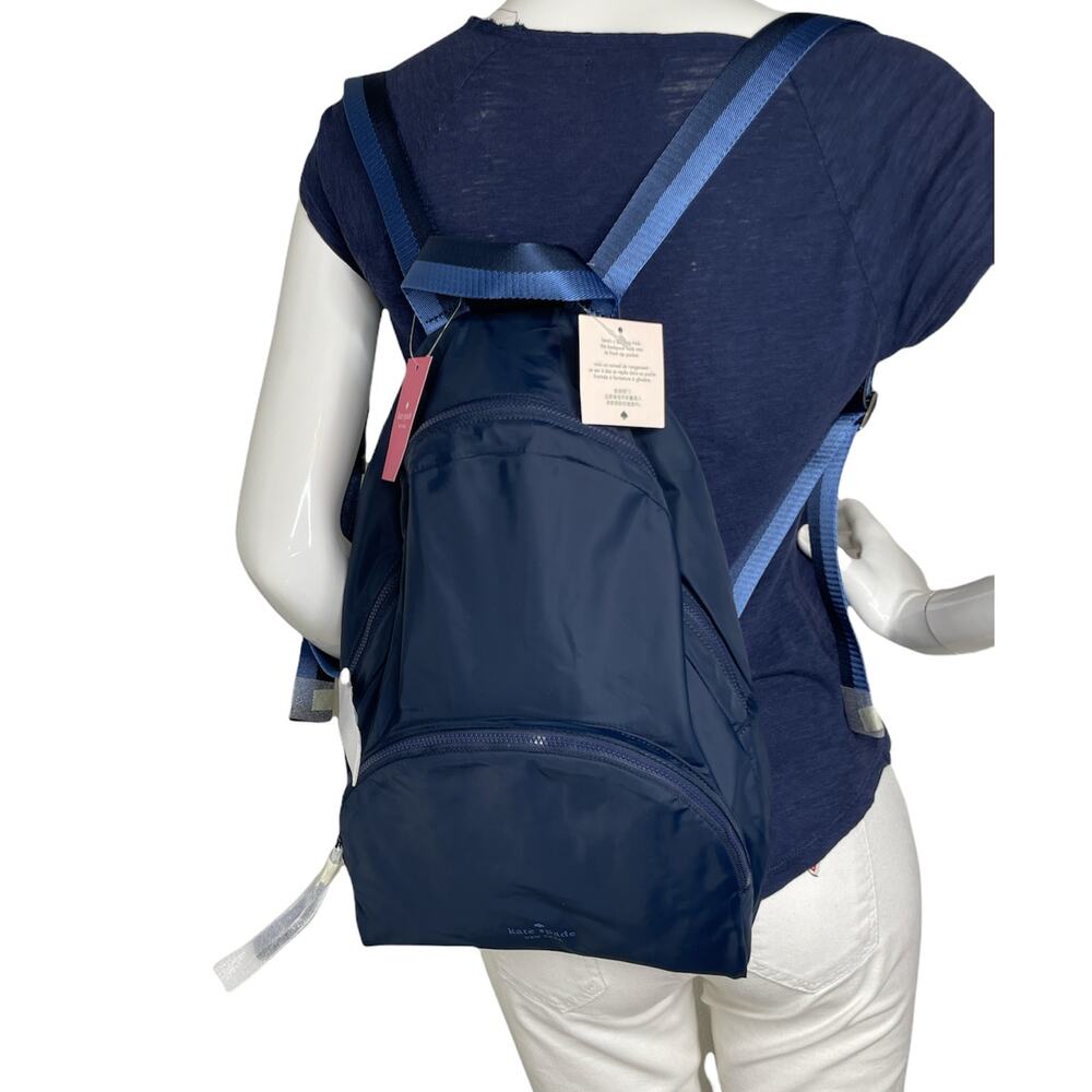 Kate Spade Arya Medium night Cap ( Blue ) Nylon Packable Backpack Bag